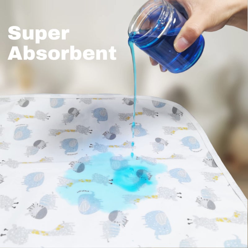 FOOK FISH Large Baby Diaper Changing Pads Soft Cotton Waterproof Changing Pad for Baby 27.5X37.5 inches Underpads Mattress Mat Sheet Protector Portable Reusable Urine Mat for Travel Gear 2 Pack - Image 4